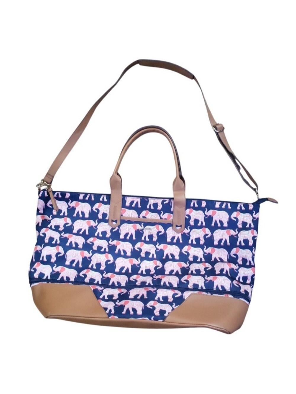 Stella & Dot Boho Elephant Large Weekender Shoulder Tote Bag 25" x 14" - Picture 10 of 13